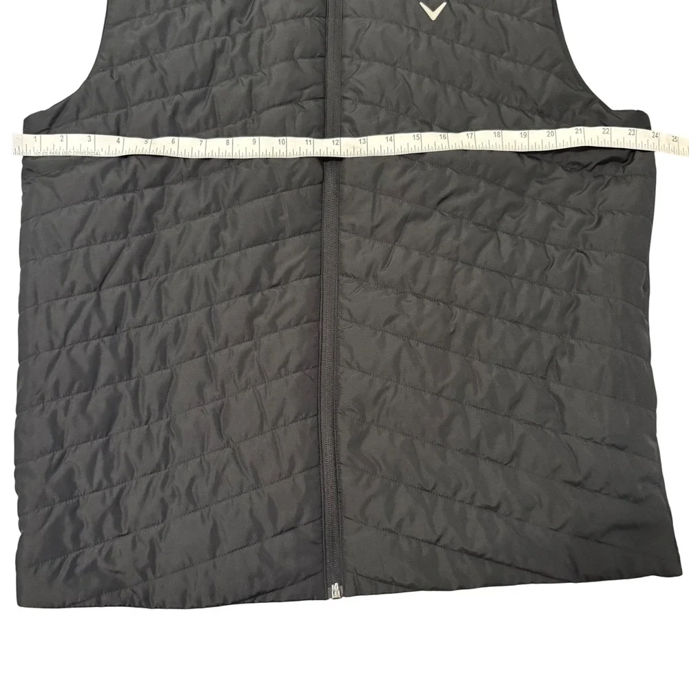 Callaway Mens Golf‎ Vest Black Puffer Quilted Full Zip XL UPF Sun Protection
